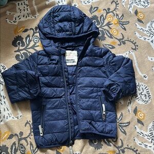 100cm 3t 4t Toddler Navy Blue Quilted Jacket with Hood